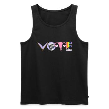 Voting Books Faustier Ovaries Lgtbq - Men's Premium Organic Tank Top - black - Front - AI Model Male 178 light (178cm)