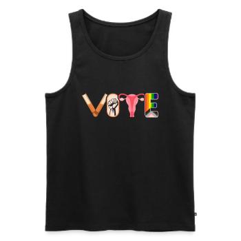 Voting Books Faustier Ovaries Lgtbq - Men's Premium Organic Tank Top - black - Front - AI Model Male 178 light (178cm)
