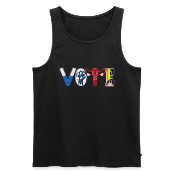 Voting Books Faustier Ovaries Lgtbq - Men's Premium Organic Tank Top - black - Front - AI Model Male 178 light (178cm)