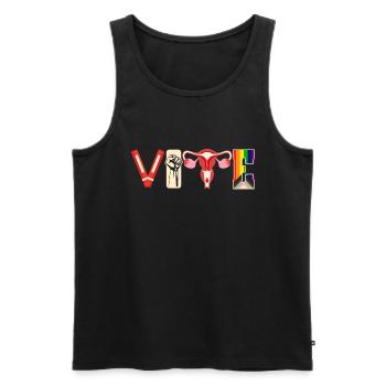 Voting Books Faustier Ovaries Lgtbq - Men's Premium Organic Tank Top - black - Front - AI Model Male 178 light (178cm)