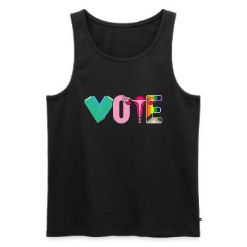 Voting Books Faustier Ovaries Lgtbq - Men's Premium Organic Tank Top - black - Front - AI Model Male 178 light (178cm)