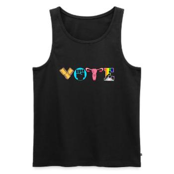 Voting Books Faustier Ovaries Lgtbq - Men's Premium Organic Tank Top - black - Front - AI Model Male 178 light (178cm)