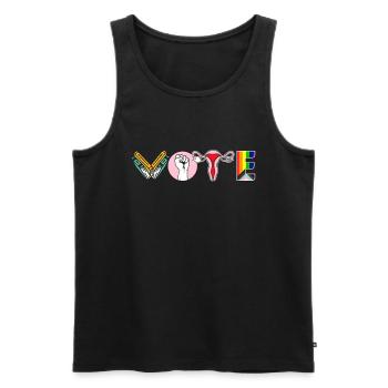 Voting Books Faustier Ovaries Lgtbq - Men's Premium Organic Tank Top - black - Front - AI Model Male 178 light (178cm)