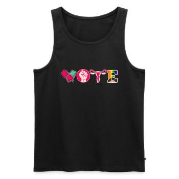 Voting Books Faustier Ovaries Lgtbq - Men's Premium Organic Tank Top - black - Front - AI Model Male 178 light (178cm)