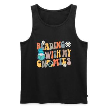 Groovy Reading Librarian Funny Library - Men's Premium Organic Tank Top - black - Front - AI Model Male 178 light (178cm)