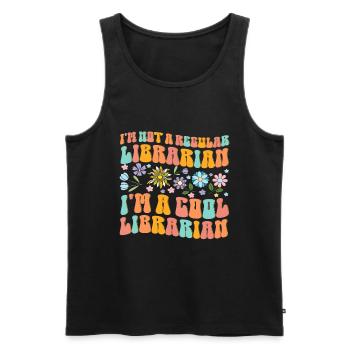 Groovy Reading Librarian Funny Library - Men's Premium Organic Tank Top - black - Front - AI Model Male 178 light (178cm)