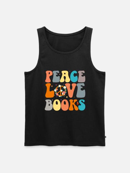 Groovy Reading Librarian Funny Library - Men's Premium Organic Tank Top - black