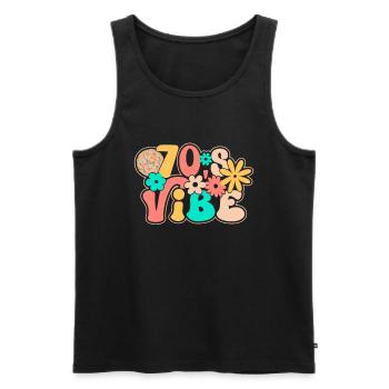 Disco Groovy Hippie 70s 80er Vintage Siebziger - Männer Premium Bio Tank Top - Schwarz - Vorne - AI Model Male 178 light (178cm)