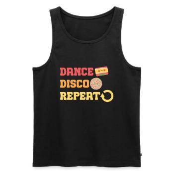 Disco Groovy Hippie 70s 80er Vintage Siebziger - Männer Premium Bio Tank Top - Schwarz - Vorne - AI Model Male 178 light (178cm)