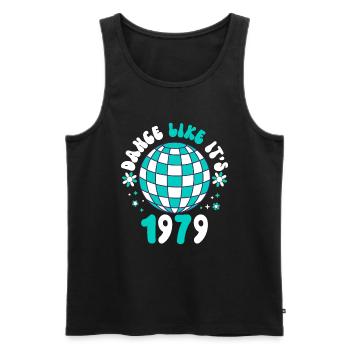 Disco Groovy Hippie 70s 80er Vintage Siebziger - Männer Premium Bio Tank Top - Schwarz - Vorne - AI Model Male 178 light (178cm)