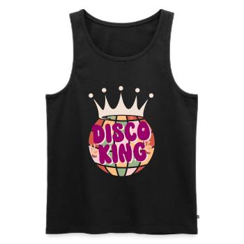 Disco Groovy Hippie 70s 80er Vintage Siebziger - Männer Premium Bio Tank Top - Schwarz - Vorne - AI Model Male 178 light (178cm)