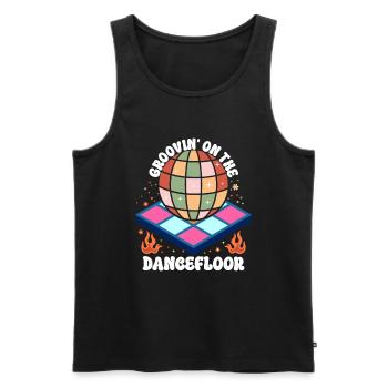 Disco Groovy Hippie 70s 80er Vintage Siebziger - Männer Premium Bio Tank Top - Schwarz - Vorne - AI Model Male 178 light (178cm)