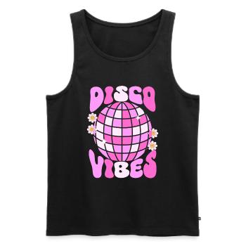 Disco Groovy Hippie 70s 80s Vintage Seventies - Men's Premium Organic Tank Top - black - Front - Michal (187cm)