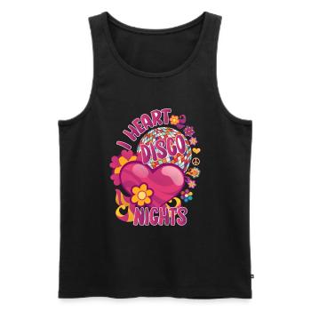 Disco Groovy Hippie 70s 80s Vintage Seventies - Men's Premium Organic Tank Top - black - Front - Michal (187cm)