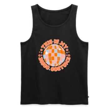 Disco Groovy Hippie des années 70 des années 80 Vintage Seventies - Débardeur bio Premium Homme - noir - Devant - AI Model Male 178 light (178cm)