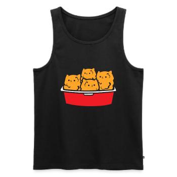 Croquettes de chaton Mignon Fast-Food Nourriture pour chats - Débardeur bio Premium Homme - noir - Devant - AI Model Male 178 light (178cm)