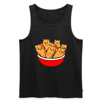 Croquettes de chaton Mignon Fast-Food Nourriture pour chats - Débardeur bio Premium Homme - noir - Devant - Michal (187cm)