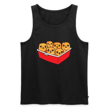 Croquettes de chaton Mignon Fast-Food Nourriture pour chats - Débardeur bio Premium Homme - noir - Devant - Michal (187cm)