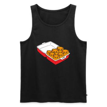 Croquettes de chaton Mignon Fast-Food Nourriture pour chats - Débardeur bio Premium Homme - noir - Devant - Michal (187cm)