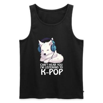 Je ne t’entends pas, j’écoute de la K-pop, Arctic Fox - Débardeur bio Premium Homme - noir - Devant - Michal (187cm)