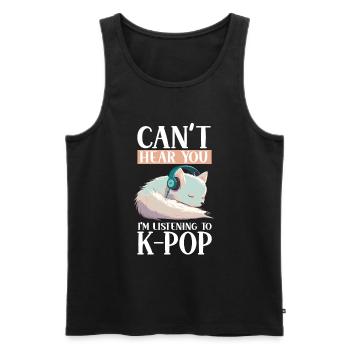 Je ne t’entends pas, j’écoute de la K-pop, Arctic Fox - Débardeur bio Premium Homme - noir - Devant - Michal (187cm)