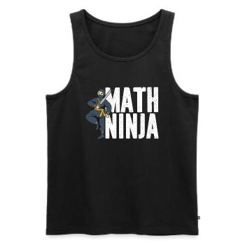 Drôle Math Ninja Mathématiques Geek Nombres - Débardeur bio Premium Homme - noir - Devant - Michal (187cm)