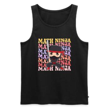 Drôle Math Ninja Mathématiques Geek Nombres - Débardeur bio Premium Homme - noir - Devant - Michal (187cm)