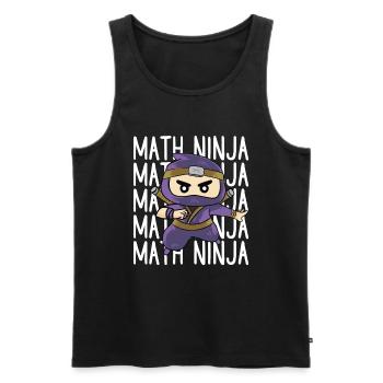 Drôle Math Ninja Mathématiques Geek Nombres - Débardeur bio Premium Homme - noir - Devant - Michal (187cm)