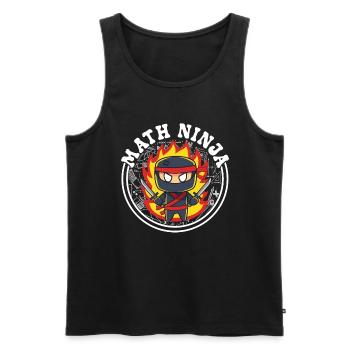 Drôle Math Ninja Mathématiques Geek Nombres - Débardeur bio Premium Homme - noir - Devant - Michal (187cm)