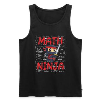 Drôle Math Ninja Mathématiques Geek Nombres - Débardeur bio Premium Homme - noir - Devant - Michal (187cm)