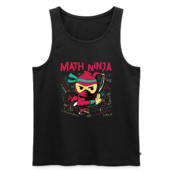 Drôle Math Ninja Mathématiques Geek Nombres - Débardeur bio Premium Homme - noir - Devant - Michal (187cm)