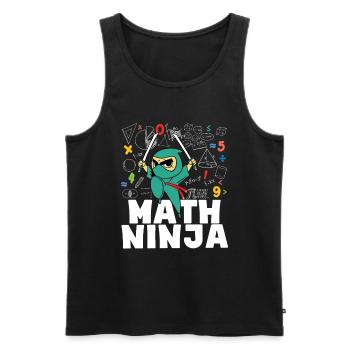 Drôle Math Ninja Mathématiques Geek Nombres - Débardeur bio Premium Homme - noir - Devant - Michal (187cm)