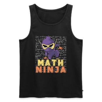 Drôle Math Ninja Mathématiques Geek Nombres - Débardeur bio Premium Homme - noir - Devant - Michal (187cm)