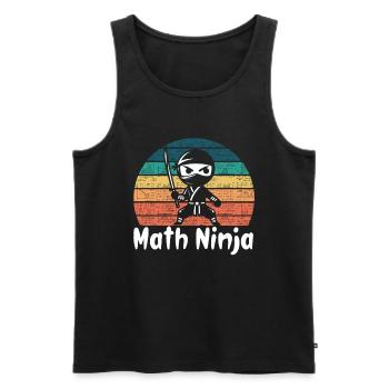 Drôle Math Ninja Mathématiques Geek Nombres - Débardeur bio Premium Homme - noir - Devant - Michal (187cm)