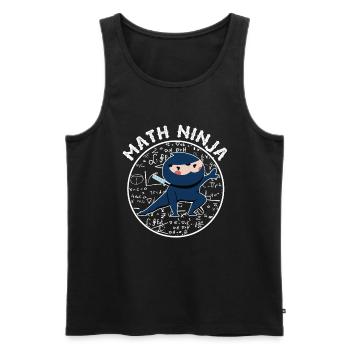 Drôle Math Ninja Mathématiques Geek Nombres - Débardeur bio Premium Homme - noir - Devant - Michal (187cm)