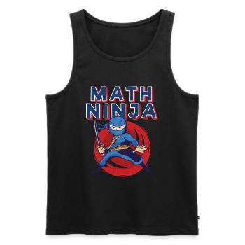 Drôle Math Ninja Mathématiques Geek Nombres - Débardeur bio Premium Homme - noir - Devant - AI Model Male 178 light (178cm)