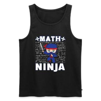 Drôle Math Ninja Mathématiques Geek Nombres - Débardeur bio Premium Homme - noir - Devant - Michal (187cm)