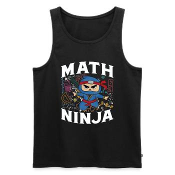 Drôle Math Ninja Mathématiques Geek Nombres - Débardeur bio Premium Homme - noir - Devant - Michal (187cm)