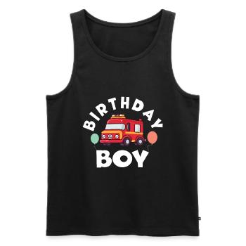 Birthday Boy Firefighter Birthday Boy - Men's Premium Organic Tank Top - black - Front - Michal (187cm)