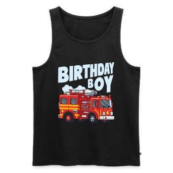 Birthday Boy Firefighter Birthday Boy - Men's Premium Organic Tank Top - black - Front - Michal (187cm)