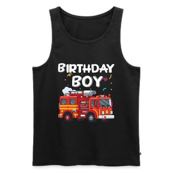 Birthday Boy Firefighter Birthday Boy - Men's Premium Organic Tank Top - black - Front - Michal (187cm)