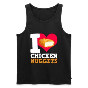 Croquettes de poulet Drôle Amateur de pépites de restauration rapide - Débardeur bio Premium Homme - noir - Devant - Michal (187cm)