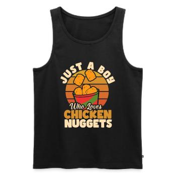 Croquettes de poulet Drôle Amateur de pépites de restauration rapide - Débardeur bio Premium Homme - noir - Devant - Michal (187cm)