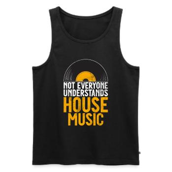 Hausmusik EDM Rave DJ Electro Deep House Lover - Männer Premium Bio Tank Top - Schwarz - Vorne - AI Model Male 178 light (178cm)