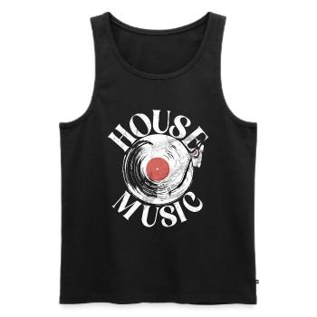 House Music EDM Rave DJ Electro Deep House Lover - Débardeur bio Premium Homme - noir - Devant - AI Model Male 178 light (178cm)