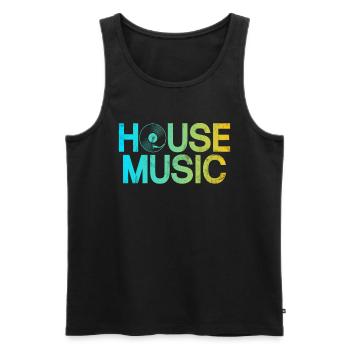 House Music EDM Rave DJ Electro Deep House Lover - Débardeur bio Premium Homme - noir - Devant - AI Model Male 178 light (178cm)