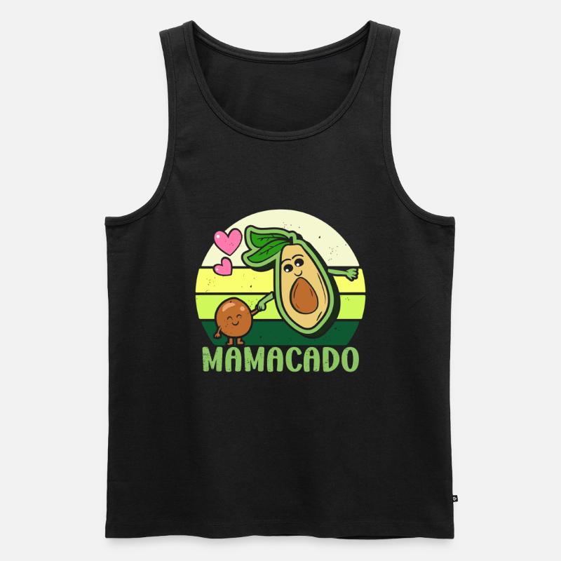 Avocado Mama Mamacado Schwangere Mutter - Männer Premium Bio Tank Top - Schwarz
