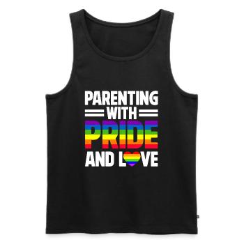 LGBTQ Dad Pride Month Rainbow Gays Father's Day - Men's Premium Organic Tank Top - black - Front - AI Model Male 178 light (178cm)