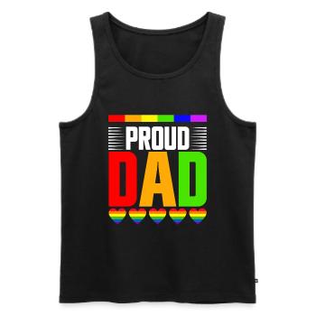 LGBTQ Dad Pride Month Rainbow Gays Father's Day - Men's Premium Organic Tank Top - black - Front - AI Model Male 178 light (178cm)