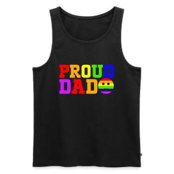 LGBTQ Dad Pride Month Rainbow Gays Father's Day - Men's Premium Organic Tank Top - black - Front - AI Model Male 178 light (178cm)